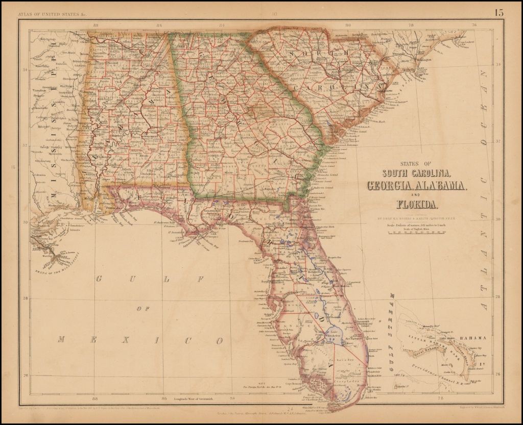 States Of South Carolina, Georgia, Alabama And Florida - Barry - Us Map Of Alabama And Florida