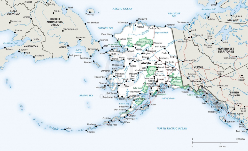 Stock Vector Map Of Alaska | One Stop Map - Printable Map Of Alaska