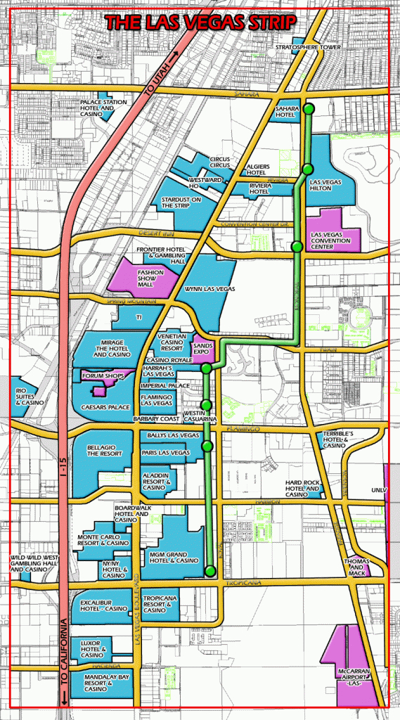 Strip Las Vegas Map | Compressportnederland - Printable Las Vegas Strip Map 2017