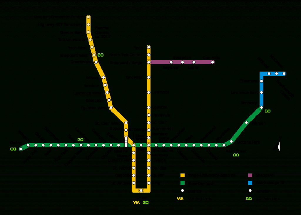 Subway: Toronto Metro Map, Canada - Toronto Subway Map Printable