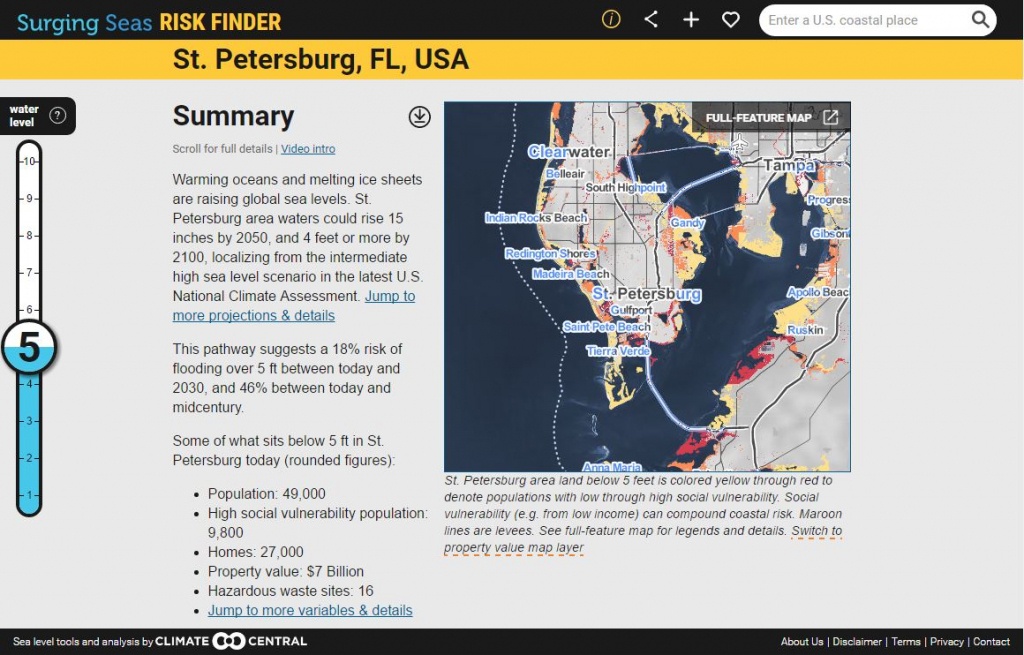 Surging Seas: Sea Level Rise Analysisclimate Central - Florida Global Warming Map
