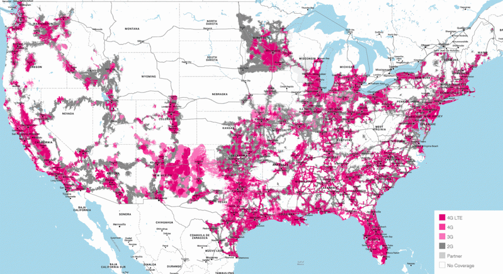 T-Mobile Vs Sprint Native Coverage (Animated Gif) : Tmobile - T Mobile Coverage Map In California