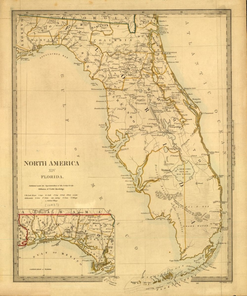 Tanner&amp;#039;s Map Of Florida From 1833. | Florida Memory | Florida Maps - Old Florida Road Maps