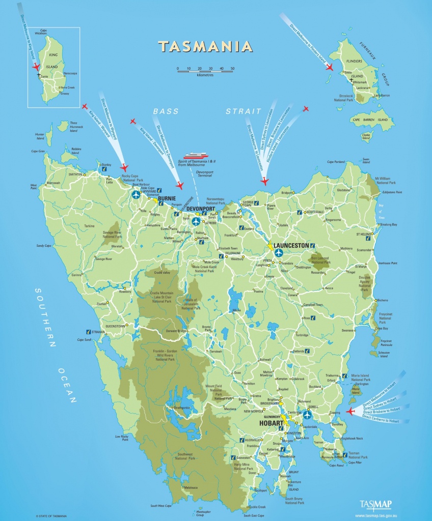 Tasmania Maps | Australia | Maps Of Tasmania (Tas) - Printable Map Of Tasmania
