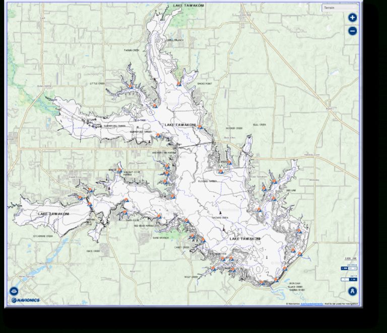 Tawakoni | East Texas Anglers & Fishing Club - East Texas Lakes Map