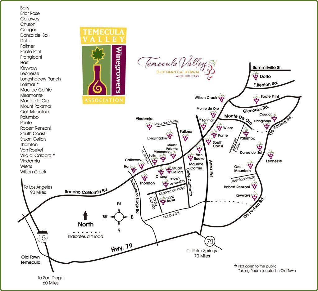 Temecula Valley Wineries Maplets Temecula Winery Map Printable 1024x938 