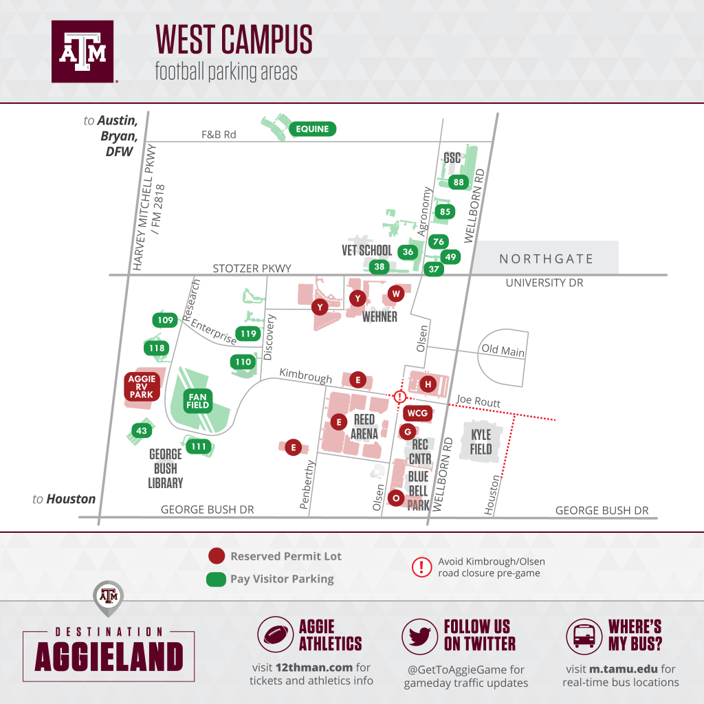 Texas A&amp;amp;m Football Gameday - 12Thman - Texas A&amp;amp;m Parking Lot Map