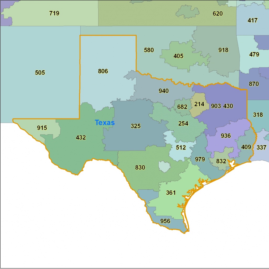 Texas Area Code Maps -Texas Telephone Area Code Maps- Free Texas - Texas Zip Code Map