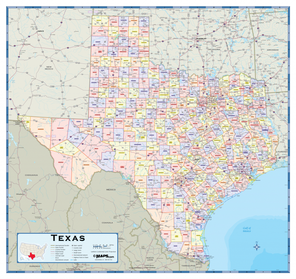 Texas Counties Wall Map - Maps - Texas County Map