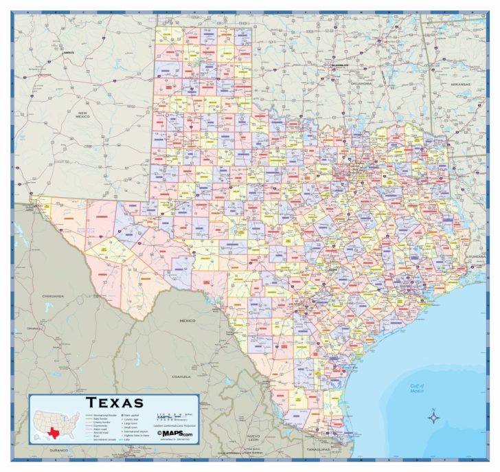 Texas County Wall Map