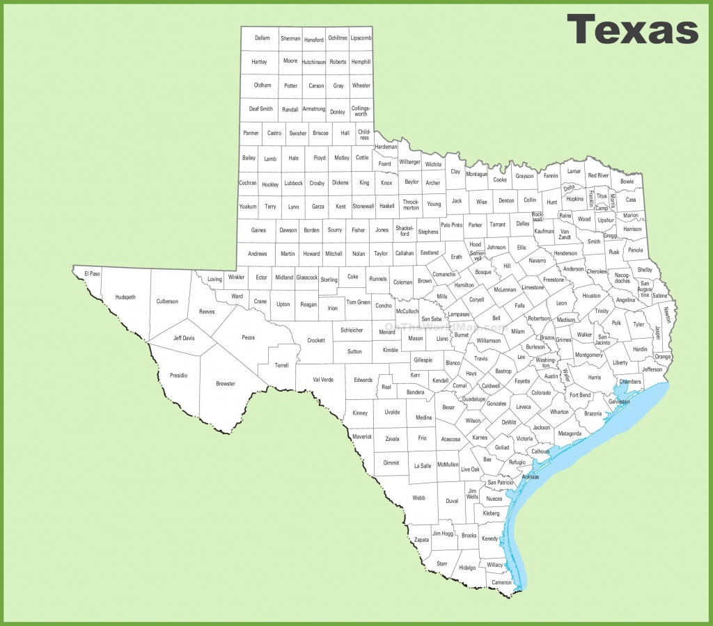 Texas County Map - Printable Map Of Texas