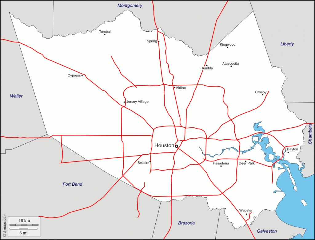 Texas County Map With Cities And Roads And Travel Information - Map Records Of Harris County Texas