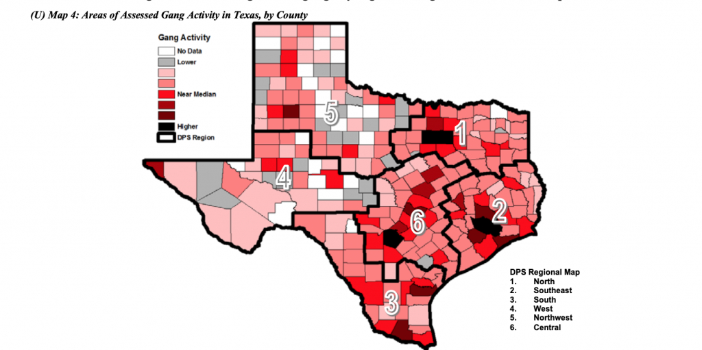 Texas Dps Releases Texas Gang Threat Assessment - Texas Dps Region Map