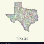 Texas Line Art Map Royalty Free Vector Image   Vectorstock   Map Of Texas Art