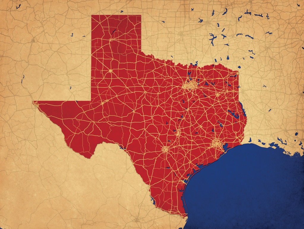 Texas Map Art - City Prints - Texas Map Art