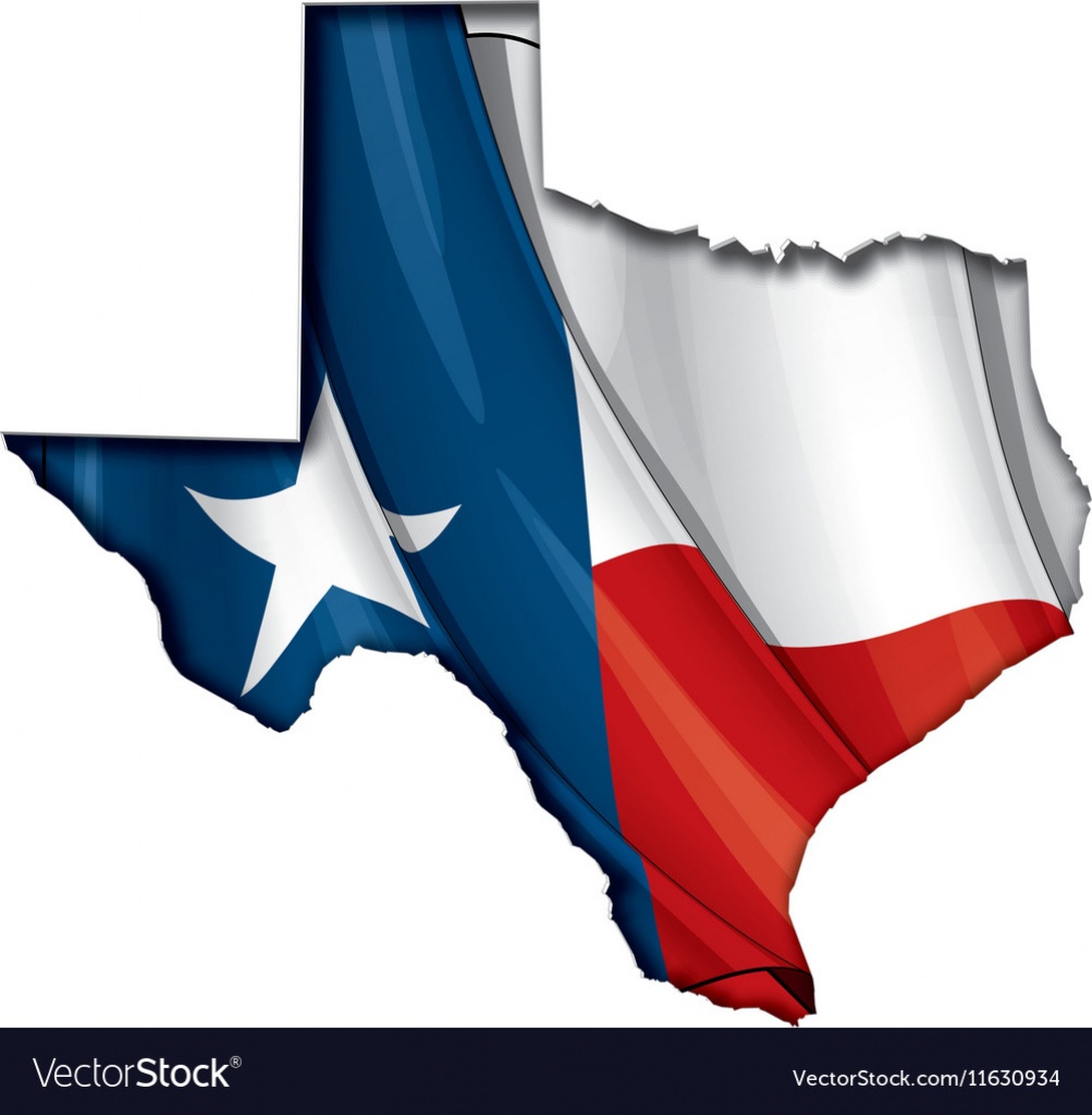 Texas Map Flag Royalty Free Vector Image - Vectorstock - Texas Flag Map