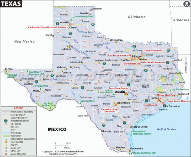 Map Of Texas Including Cities