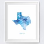 Texas Map Print Texas Map Art Austin Print Dallas State Poster | Etsy   Texas Map Art