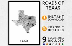 Texas Map Print Texas Print Texas State Map Usa Map Texas | Etsy - Texas Map Print