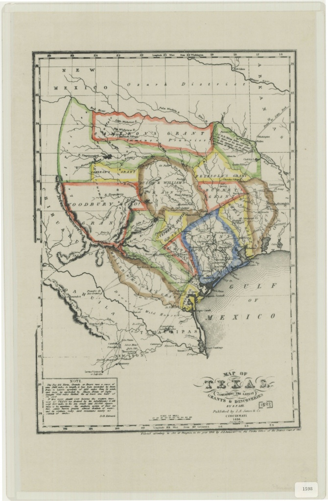 Texas Map Published 1836 | Texas | Tejidos - Texas Map 1836
