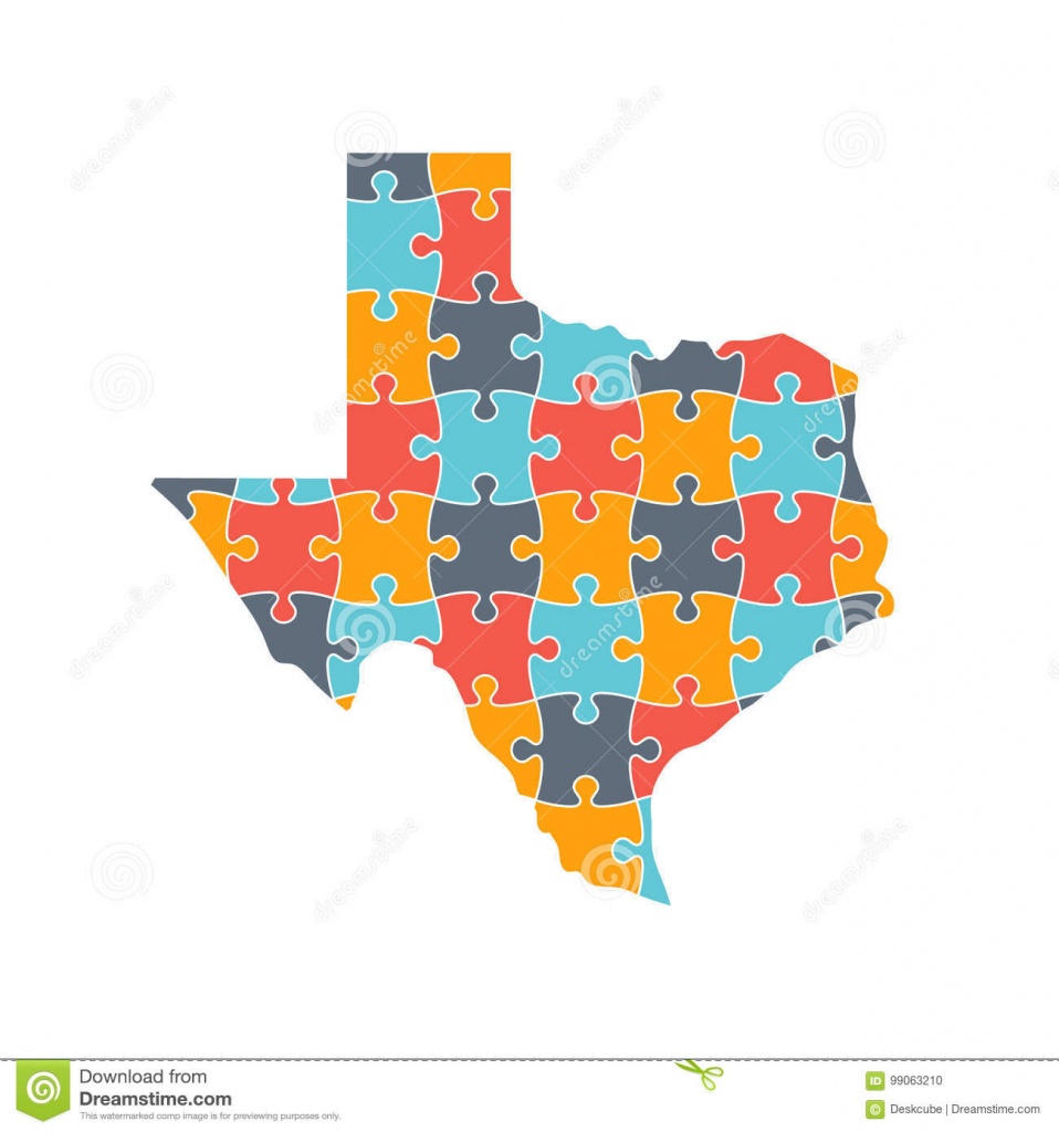 Texas Map Rebuild Puzzle Solution Infographic Illustration Stock - Texas Map Puzzle