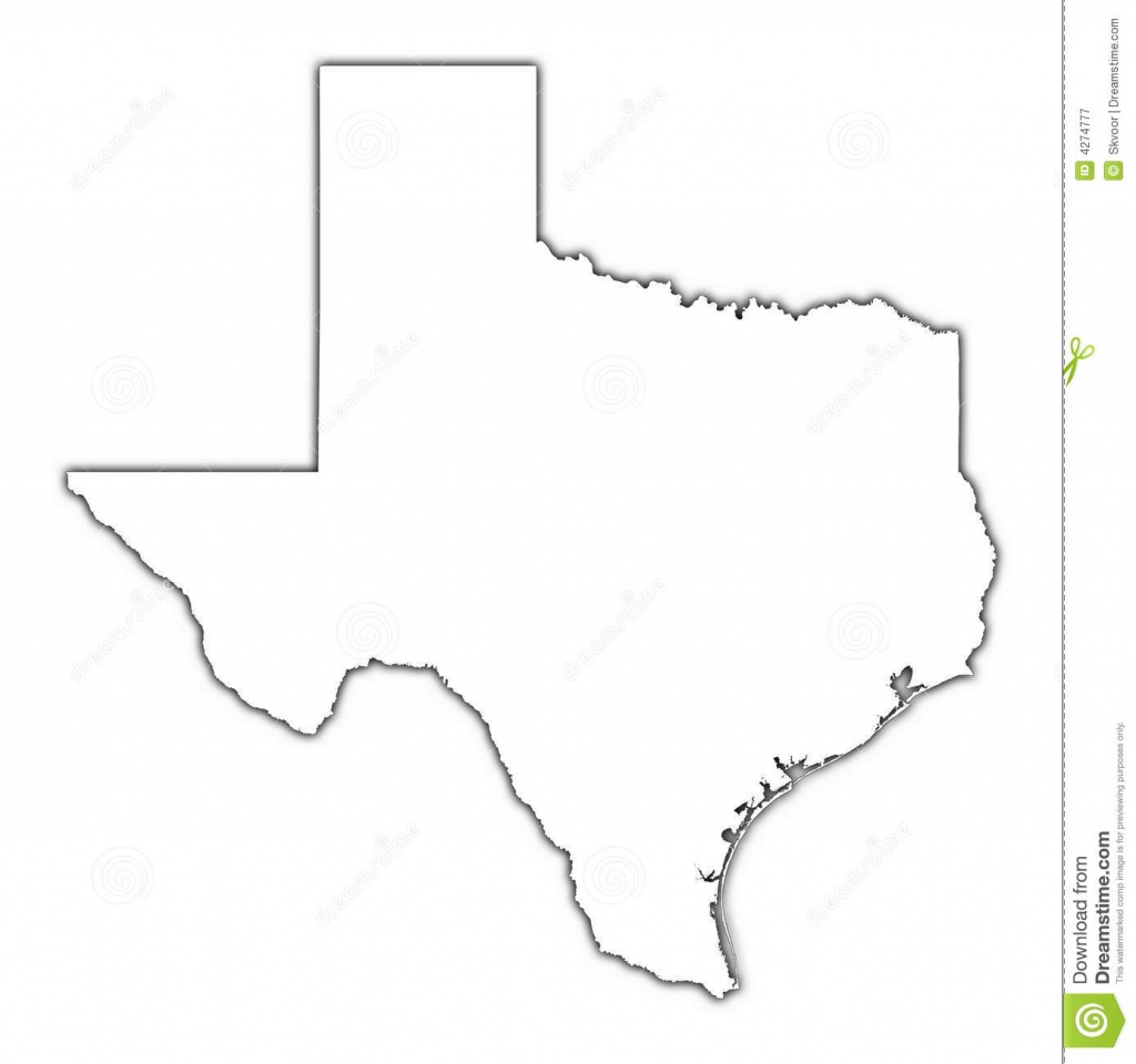 Texas Map With Shadow Stock Illustration. Illustration Of Boundaries - Free Texas Map
