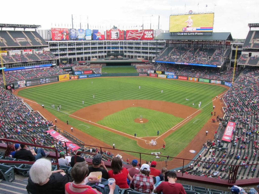 Texas Rangers Globe Life Park Seating Chart Interactive Map Texas Rangers Stadium Map