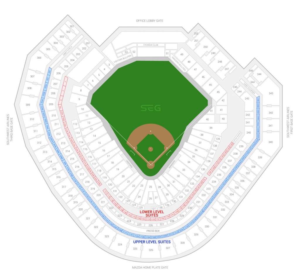 Texas Rangers Suite Rentals | Globe Life Park - Texas Rangers Season Ticket Parking Map