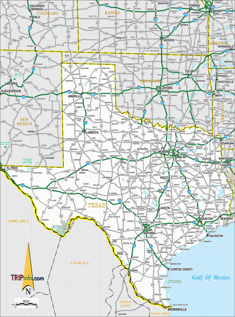 Texas Road Map - Texas Panhandle Road Map