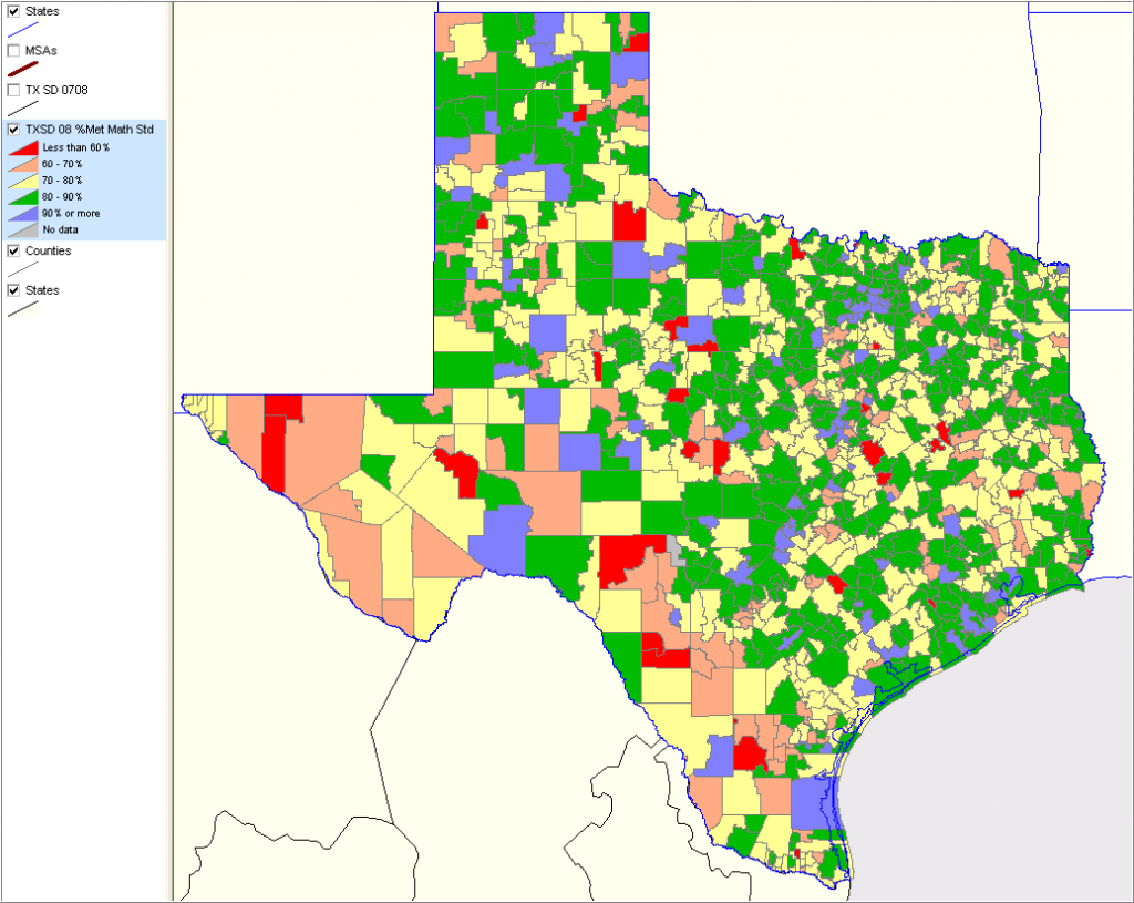 Texas School District Performance Analysis - Texas School District Map By Region