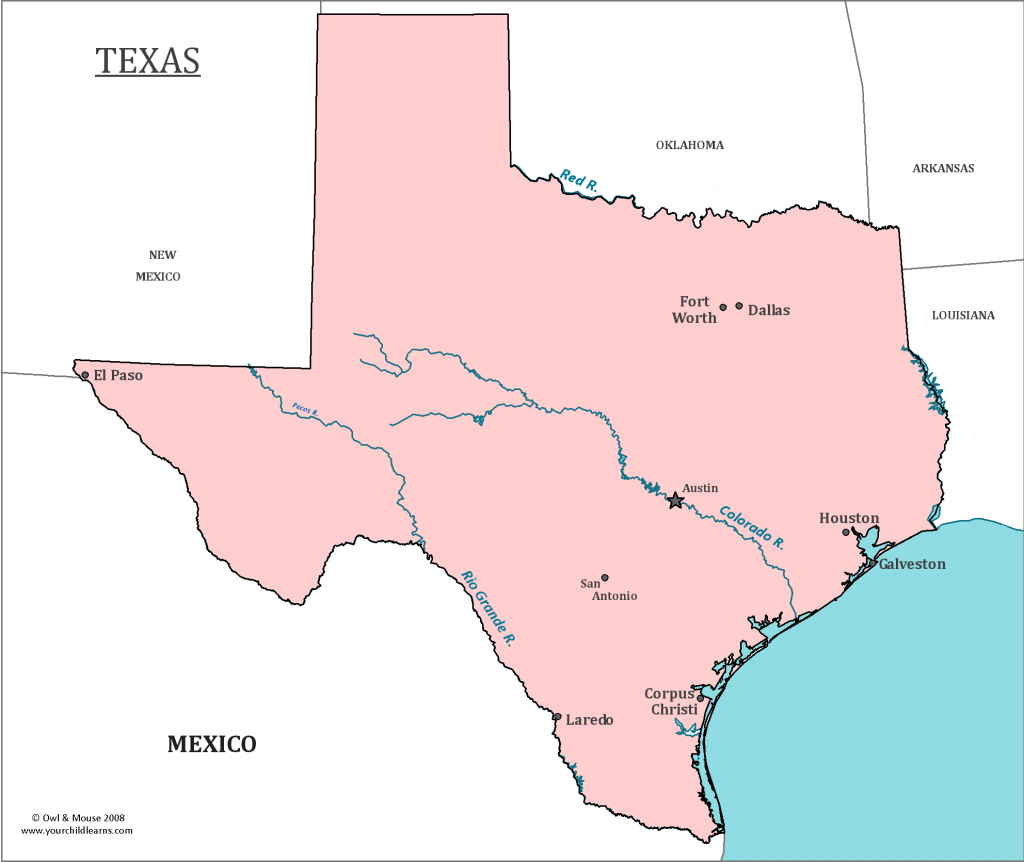 Texas State Map - Map Of Texas And Information About The State - Map Of Texas Major Cities