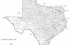 Texas State Map With Counties Outline And Location Of Each County In - Texas State Map With Counties