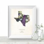 Texas State Tree Map Art State Map Print Map Poster Wall | Etsy   Texas Tree Map