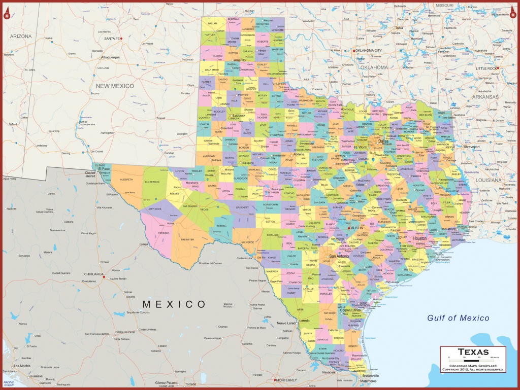 Texas Wall Map - Political - Texas Wall Map