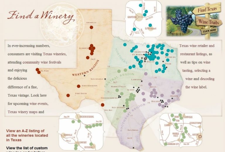 Texas Wine Regions Map Wine Regions In 2019 Wine Wines Texas Texas Winery Map 768x519 