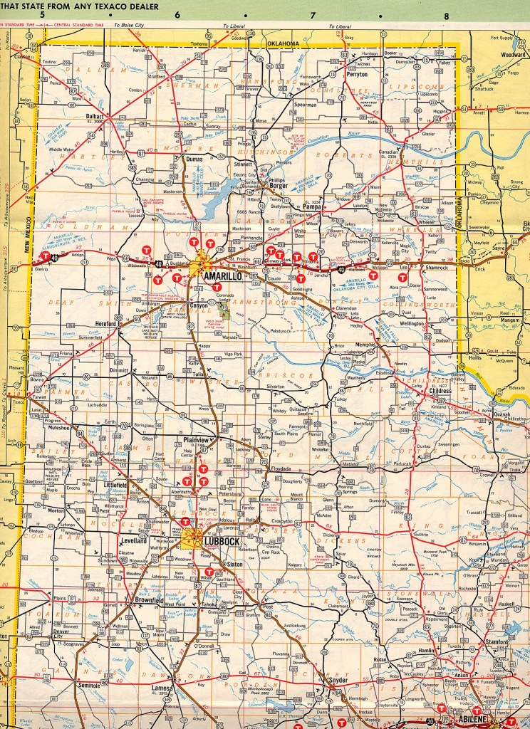 Texasfreeway &amp;gt; Statewide &amp;gt; Historic Information &amp;gt; Old Road Maps - Texas Panhandle Road Map
