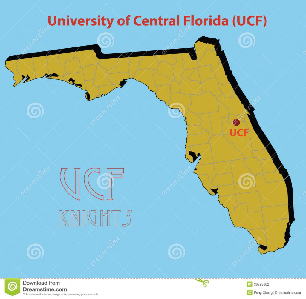 The 3D Map Of The University Of Central Florida ( Stock Vector - Map Of Central Florida