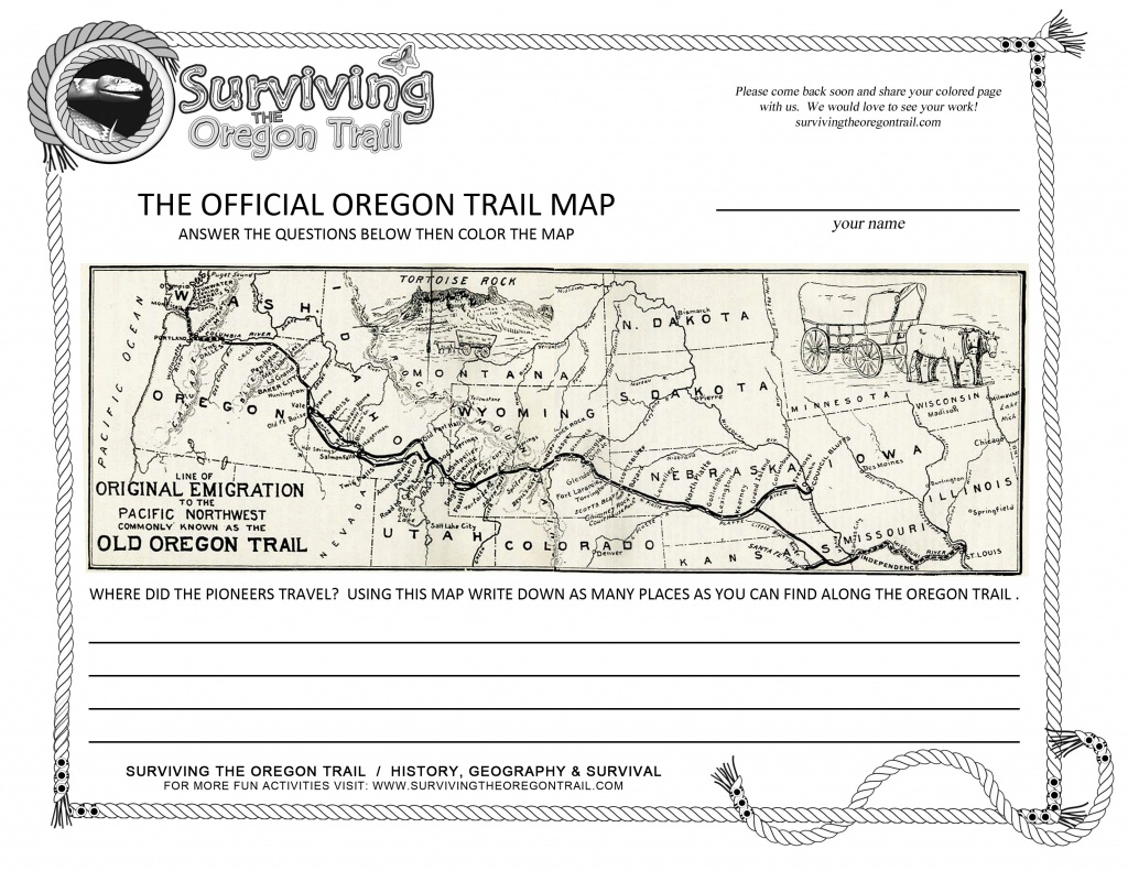 The Actual, The Original Oregon Trail Map! – Surviving The Oregon Trail - Printable Map Of The Oregon Trail