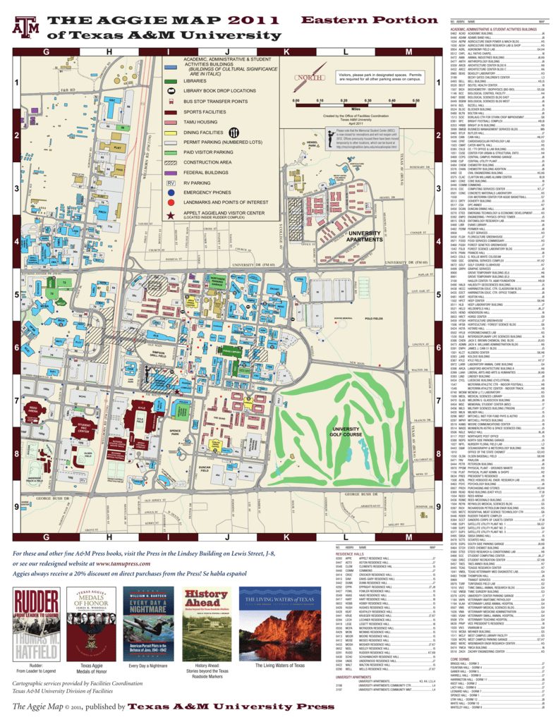 The Aggie Map 2011 Of Texas A&m University - Texas A&m Housing Map ...