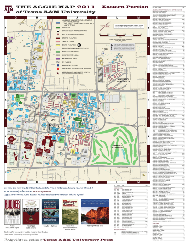 The Aggie Map 2011 Of Texas A&amp;amp;m University - Texas A&amp;amp;m Housing Map