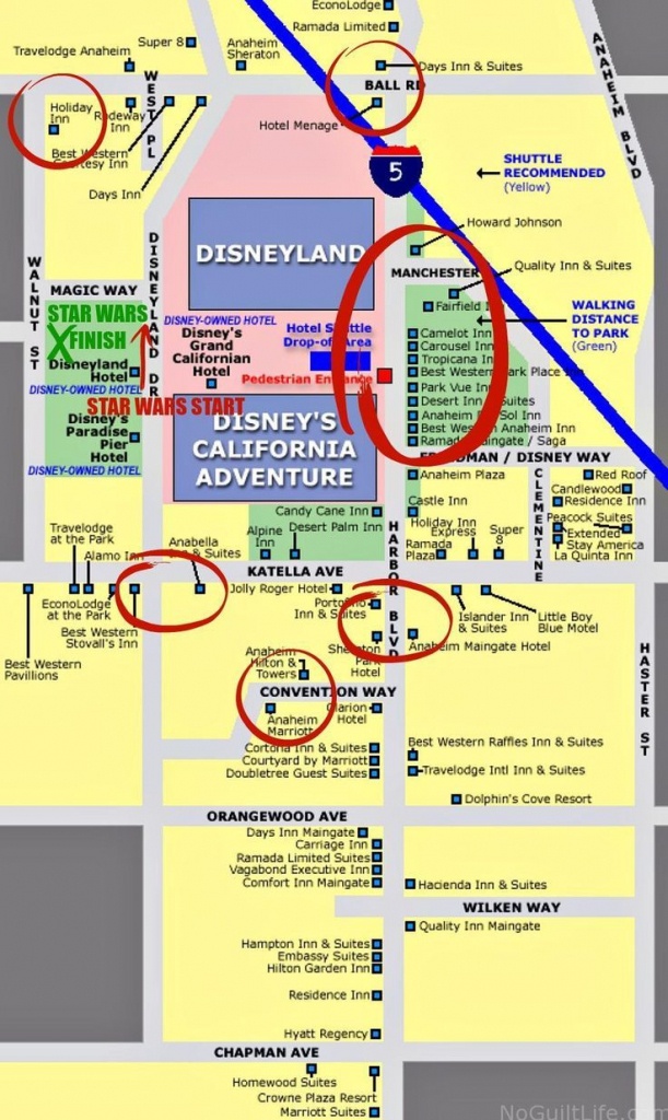 Map Of Hotels Around Disneyland California