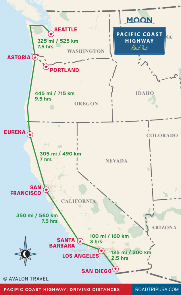 The Classic Pacific Coast Highway Road Trip | Road Trip Usa - Highway 101 California Map
