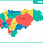 The Detailed Map Of Honduras With Regions Or States And Cities,..   Printable Map Of Honduras