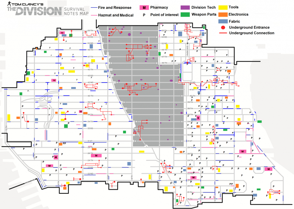 The Division - Survival Map [Update] : Thedivision - The Division Printable Map