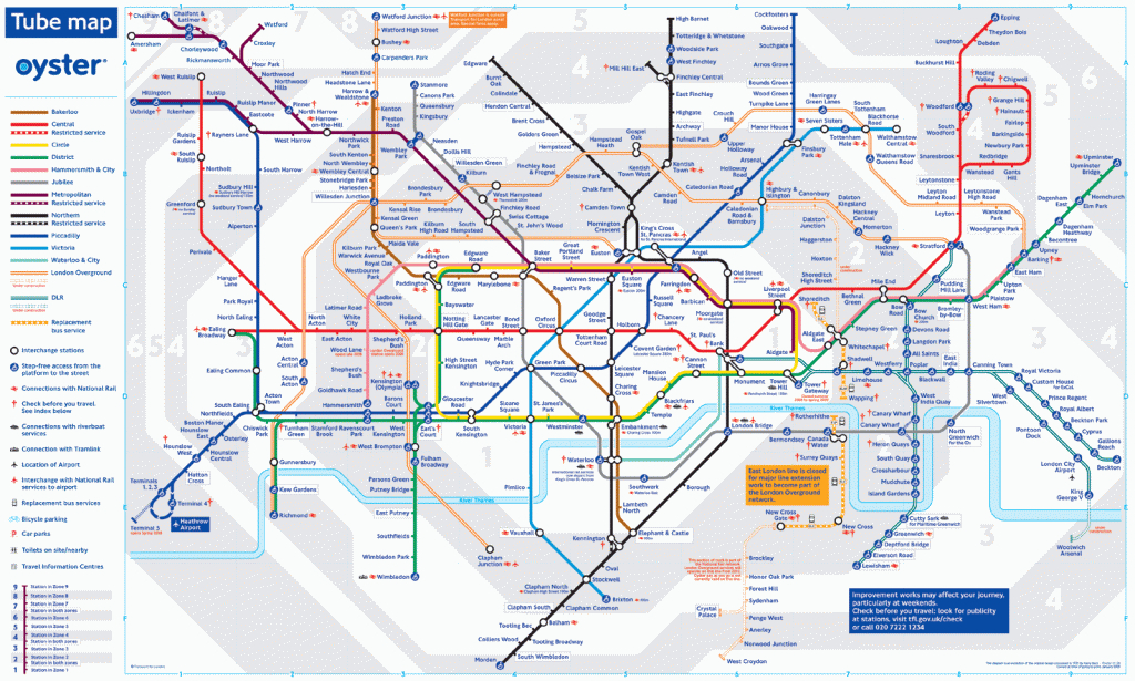 The London Tube Map - 15 Meanings - Printable London Tube Map 2010