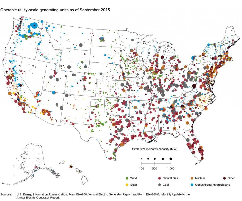 The U.s. Electricity System In 15 Maps - Sparklibrary - Nuclear Power Plants In Texas Map