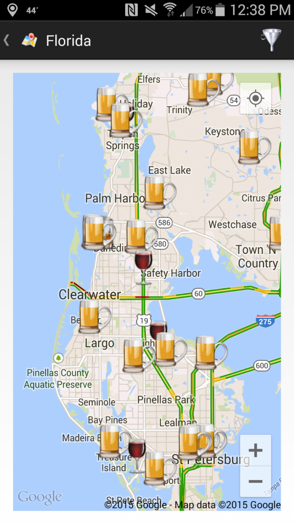 Thecompass Winery Brewery Distillery Locator App&amp;#039;s View Of The Fred - Florida Winery Map