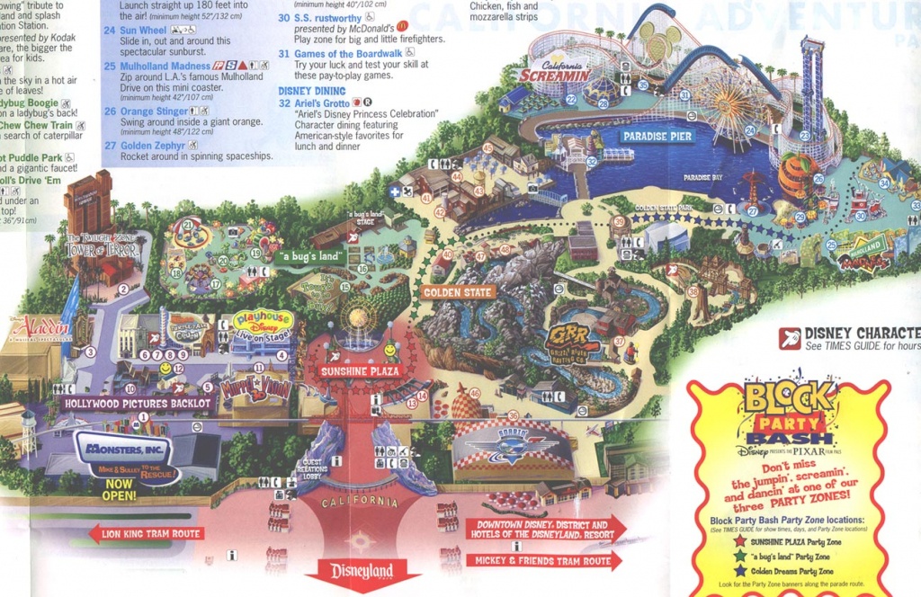Theme Park Brochures Disney&amp;#039;s California Adventure - Theme Park - California Adventure Map