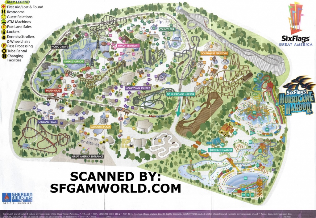 Theme Park Brochures Six Flags Great America In California S Map At - California&amp;amp;#039;s Great America Map 2018