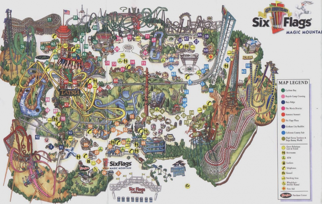Theme Park Brochures Six Flags Magic Mountain - Theme Park Brochures - Six Flags Map California 2018